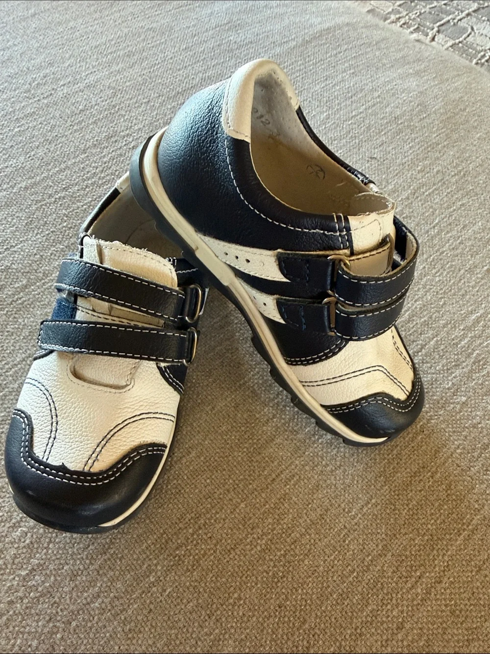 Children's Navy and White Hook-and-Loop Walker Shoe